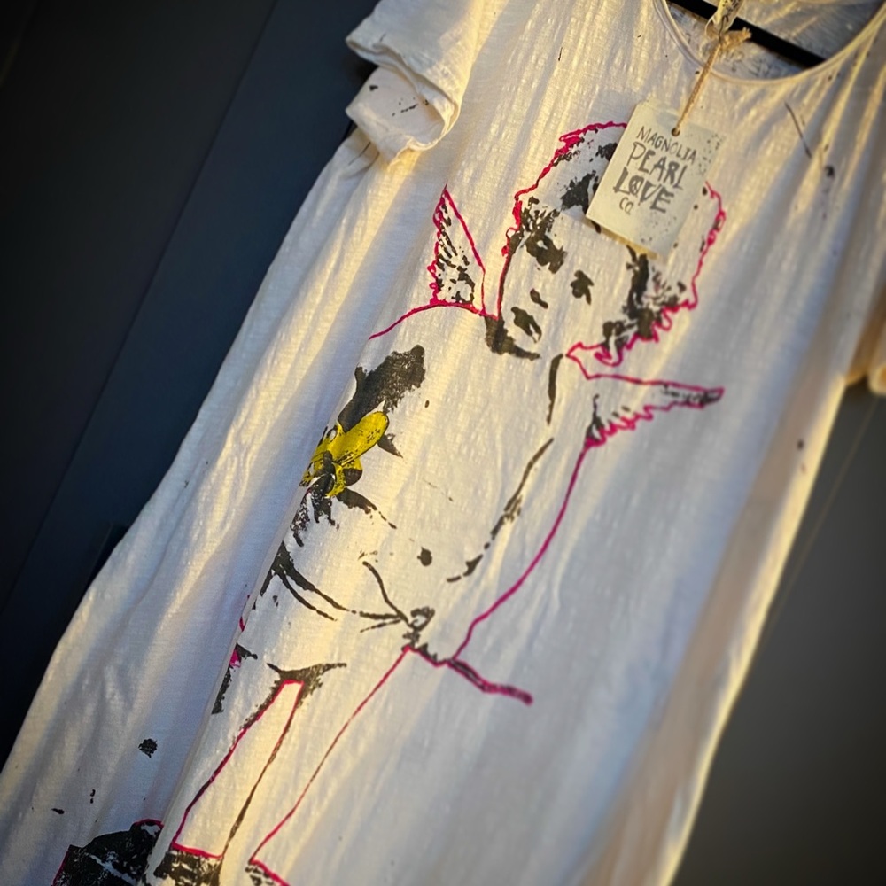 NWT Magnolia Pearl Dress St Valentine Cupid angel w/ Banana YEATS quote NEW tags